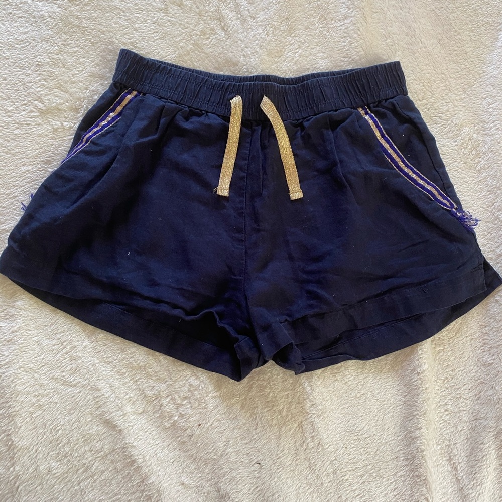 J.Cew crewcuts navy blue/gold striped shorts